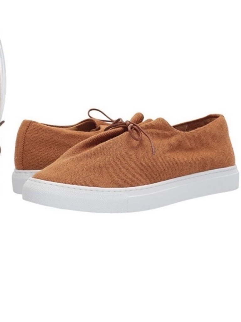 Jacques Soloviere Paris Jim Fabric Serge Mustard Lace Up Men’s Sneakers 37 1/2
